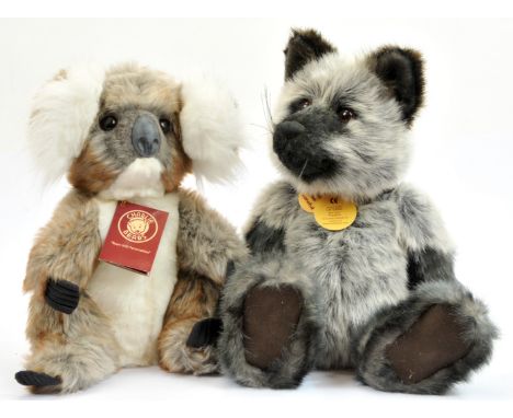 Charlie Bears pair includes: (1) Franklin fox, designed by Isabelle Lee, CB124984, LE 1600, 2012-2013, shades of grey plush, 