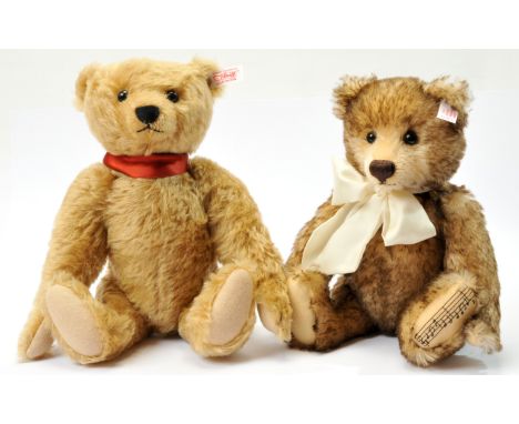 Steiff pair of teddy bears including: (1) The English Musical teddy bear, white tag 660979, limited edition of 4000 pieces, e