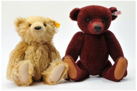 Steiff pair of teddy bears: (1) Steiff Louis teddy bear, Club Edition 2012, white tag 421235, production limited to year, bur