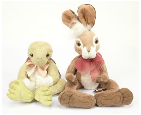 Charlie Bears pair from The Tale of The Hare and Tortoise including: (1) Speedy Hare, CB 195210, LE 386/600, light brown and 