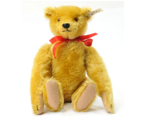 Steiff Somersault Teddy replica Bear (Purzelbar-1909 replica), golden mohair bear, 1990, white tag 406553, LE 5000, with ches