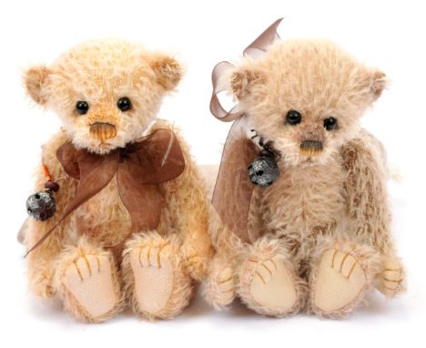 Charlie Bears Minimo Collection teddy bear pair: (1) Marbles teddy bear, designed by Isabelle Lee, LE 225/1000, blonde, light