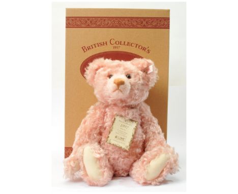 Steiff British Collector's Teddy Rose, white tag 654480, LE 3000, exclusive to the UK, rose pink mohair, 1997, chest tag, cer