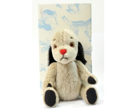 Steiff Sweep (from Harry Corbett's Sooty Show), white tag 664410, LE 2000, grey mohair dog, squeaker within chest, with swing