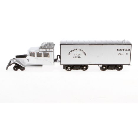MTH Schienen-LKW, Spur 0, elektr., silber, Alterungsspuren, Z 3