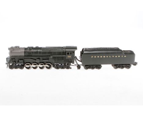 MTH 3-D-3 Schlepptenderlok ”6200 PRR”, Spur 0, elektr., schwarz/grau, Alterungsspuren, Z 3