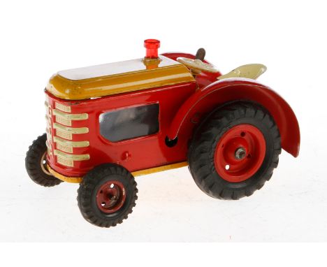 Gama Traktor, Blech/Kunststoff, Uhrwerk intakt, Alterungsspuren, L 13, Z 3