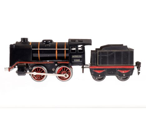 Märklin B-Dampflok R 880, Spur 0, Uhrwerk intakt, mit Tender, ÜL, NV, Z 4
