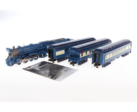 Rail King/MTH Zug ”Blue”, Spur 0, mit Schlepptenderlok und 3 Wagen, Z 3