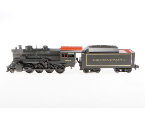 Rail King/MTH 1-D Schlepptenderlok ”9943 PRR” 30-4137-1E, Spur 0, elektr., grau/schwarz/rot, Alterungsspuren, im tw besch. OK