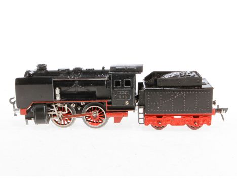 Fleischmann B-Dampflok 325, Spur 0, elektr., schwarz, mit Tender und 2 el. bel. Stirnlampen, Z 4