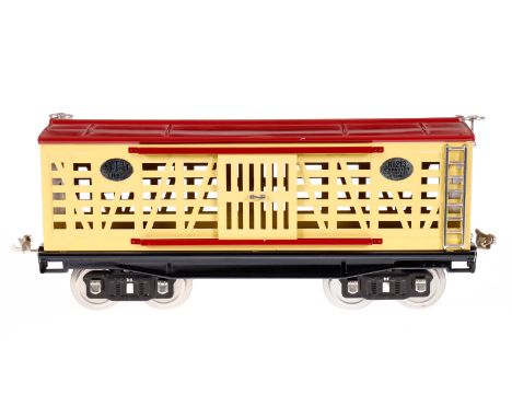 MTH Viehwagen 213, Spurweite 54, creme, LS, L 31,5, Z 3