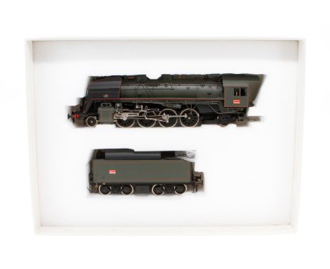 Fulgurex 1-D-1 Schlepptenderlok ”SNCF 141 R 1106”, Spur 0, grün/schwarz, Alterungsspuren, im OK, Innenverpackung NV, sonst Z 