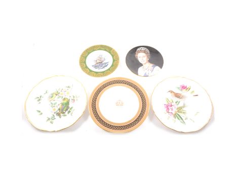 Six Spode plates, British Birds series, diameter 27cm; and other decorative and commemorative plates.