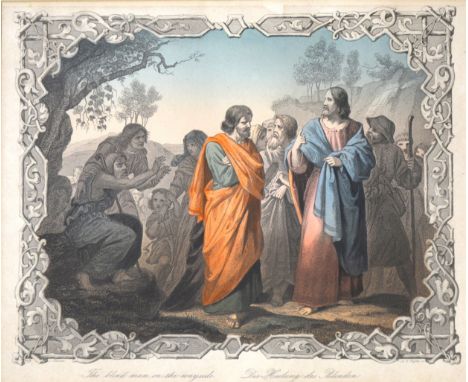 After Alexius Gayer, Jerusalem, hand-coloured engraving, 18cm x 23cm; similar print of Nazareth, together with a collection o