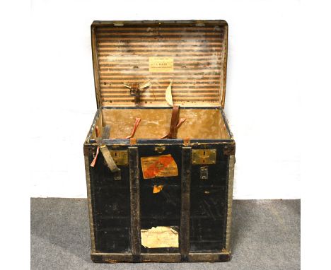 A vintage travelling trunk, by L. Gisler, Paris, height 65cm.