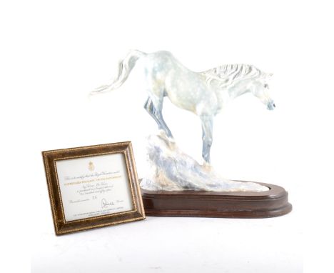 A Royal Worcester model of Connemara Stallion "Cocum Hawkstone", limited edition 38/250, on plinth, with certificate.