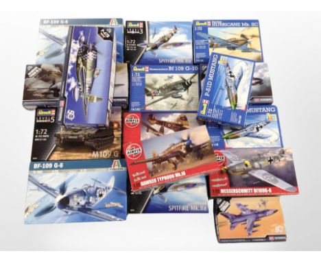 A group of Revell, Airfix and other scale aircraft modelling kits.