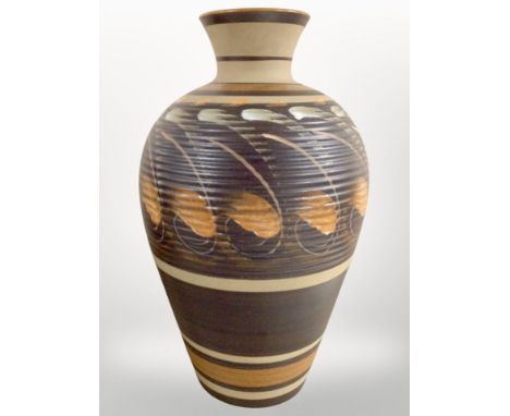 A Denby earthenware vase, height 35cm.