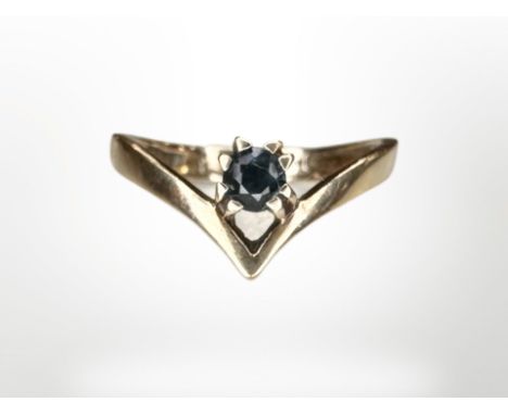 A 9ct gold sapphire-set ring. CONDITION REPORT: 1.2g.