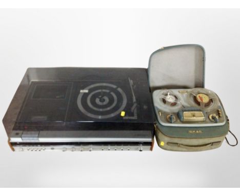 A Marconiphone record player, and a Grundig reel to reel player.