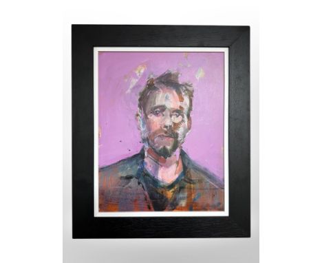 Nicholas Moon (Contemporary) : Head and shoulders portrait of a man, oil on board, 40cm x 31cm, signed verso and dated 2020.