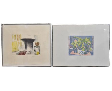A signed and numbered etching along with a signed artist's proof, both framed and glazed. H.40 W.46.5cm (largest)