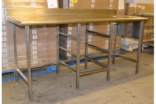 1 x Stainless Steel Prep Table With Waste Hole And Space For 3 Trays ...