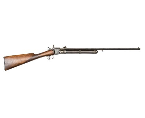 A late 19th century 4.5mm (.177”) Giffard Patent compressed CO2 rifle, number 5873, 41½” overall, the round barrel 25” stampe