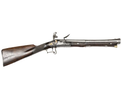 A good quality small French flintlock blunderbuss, c 1800, made for the tourist market, 25¾” overall, 2 stage steel barrel 13