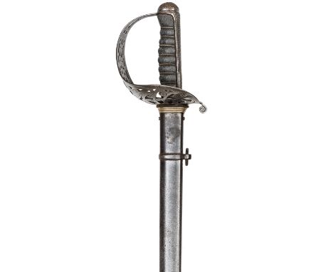 A Victorian 1887 Heavy Cavalry officer’s undress sword, mounted with late Victorian RA officer’s blade 34½” by Henry Wilkinso