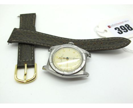 Rolex; A Vintage 'Bubble Back' Automatic Gent's Wristwatch, Ref: 3372, Serial No:458763, the signed dial with Arabic numerals