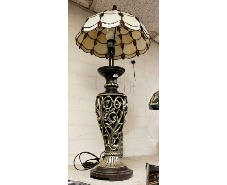 LARGE ART NOUVEAU STYLE TABLE LAMP 70CMS (H) INC SHADE 