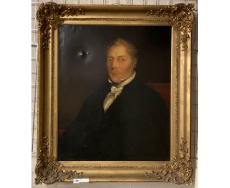 GILT FRAMED ON CANVAS PORTRAIT OF A GENTLE MAN 96CMS (H) X 84CMS (W) APPROX 