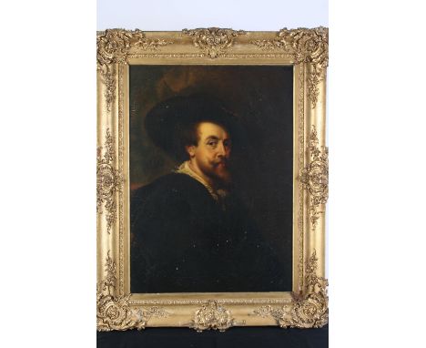 After Peter Paul Rubens, portrait study of the artist, unsigned oil on canvas, 85cm x 61cm