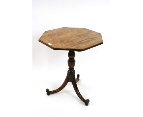 A 19th Century mahogany occasional table, the octagonal top raised on turned baluster column and tripod base, 62cm wide