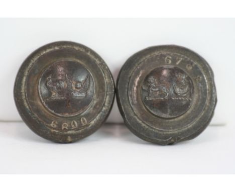 Two 18th Century livery button presses