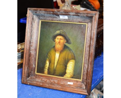 SMALL FRAMED OIL ON CANVAS - PORTRAIT OF AN OLD MAN    