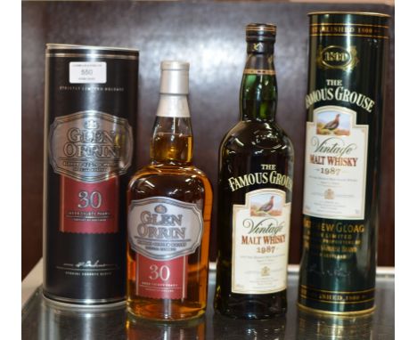 GLEN ORRIN AGED 30 YEARS BLENDED SCOTCH WHISKY, WITH PRESENTATION BOX - 70CL, 40% VOL, TOGETHER WITH THE FAMOUS GROUSE AGED 1