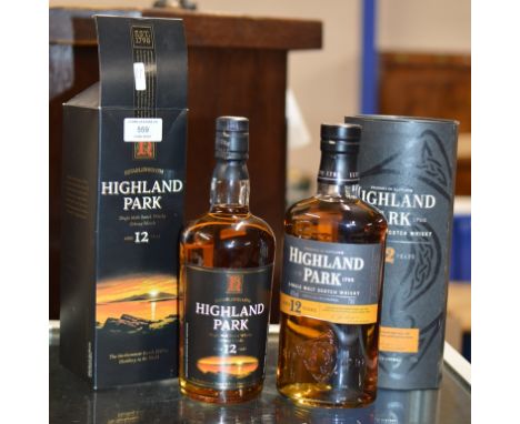 2 X HIGHLAND PARK AGED 12 YEARS SINGLE MALT SCOTCH WHISKY, WITH PRESENTATION BOXES - EACH BOTTLE = 70CL, 40% VOL    