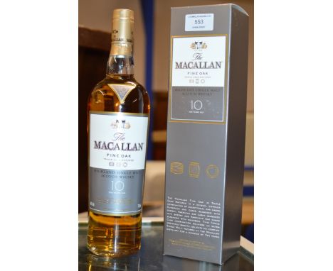 THE MACALLAN FINE OAK 10 YEARS OLD SINGLE MALT HIGHLAND SCOTCH WHISKY, WITH PRESENTATION BOX - 700ML, 40% VOL    