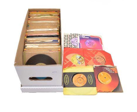 7" single vinyl records, one box including The Beatles; The Rolling Stones; Lou Reed; Thin Lizzy; Suzi Quatro etc.