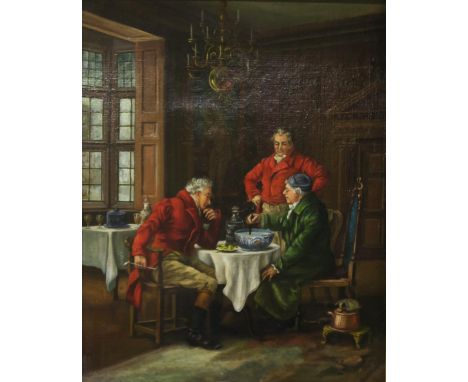 R* C* HUNTSMEN MAKING PUNCH&nbsp; Oil on canvas, inscribed with initials lower right, dated (19)03, 50 x 39cm (19.75 x 15.25"