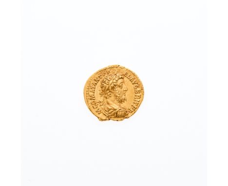 OBVERSE: Bearded, mature bust (right) with legend M COMM. ANT PF EL. AUG BRIT PP; REVERSE: Minerva standing left, holding Vic