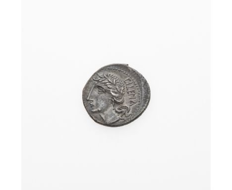 OBVERSE: Laureate head of Italia (left) with legend CILEMA behind; REVERSE: Soldier standing front, head right, holding spear
