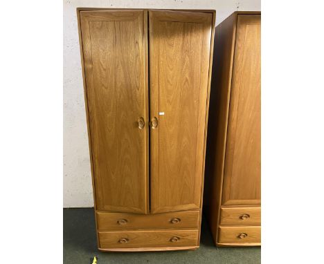 Ercol wardrobe, 2 doors with hanging rail and 2 drawers, 200H x 92 W x 60 Deep cm 
