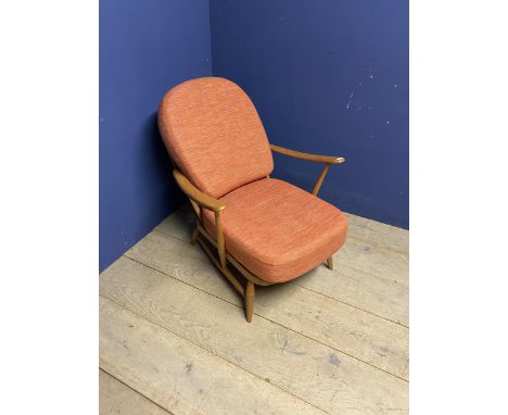 Ercol stick back chair with Ercol cushions 