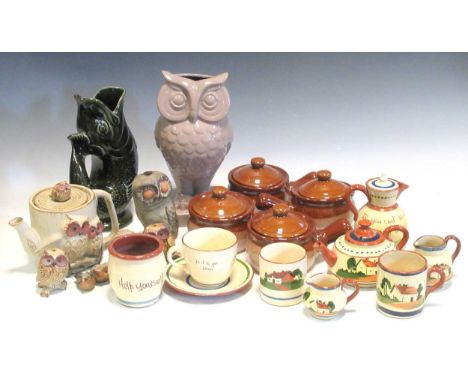 A collection various ceramics to include of Dartmouth pottery cup and saucer, a Devon Motto ware jug and mug, a Dartmouth gre