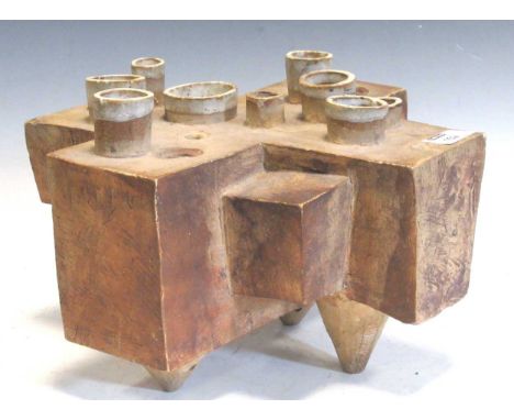 A pottery abstract model, 22cm highProvenance:Collection of the late Sir Georg and Lady SoltiChipping to high points, four ch