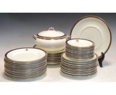 A George Jones Dinner service comprising 17 dinner plates, 16 dessert plates, and 16 side plates; together with 10 F&amp;G Os